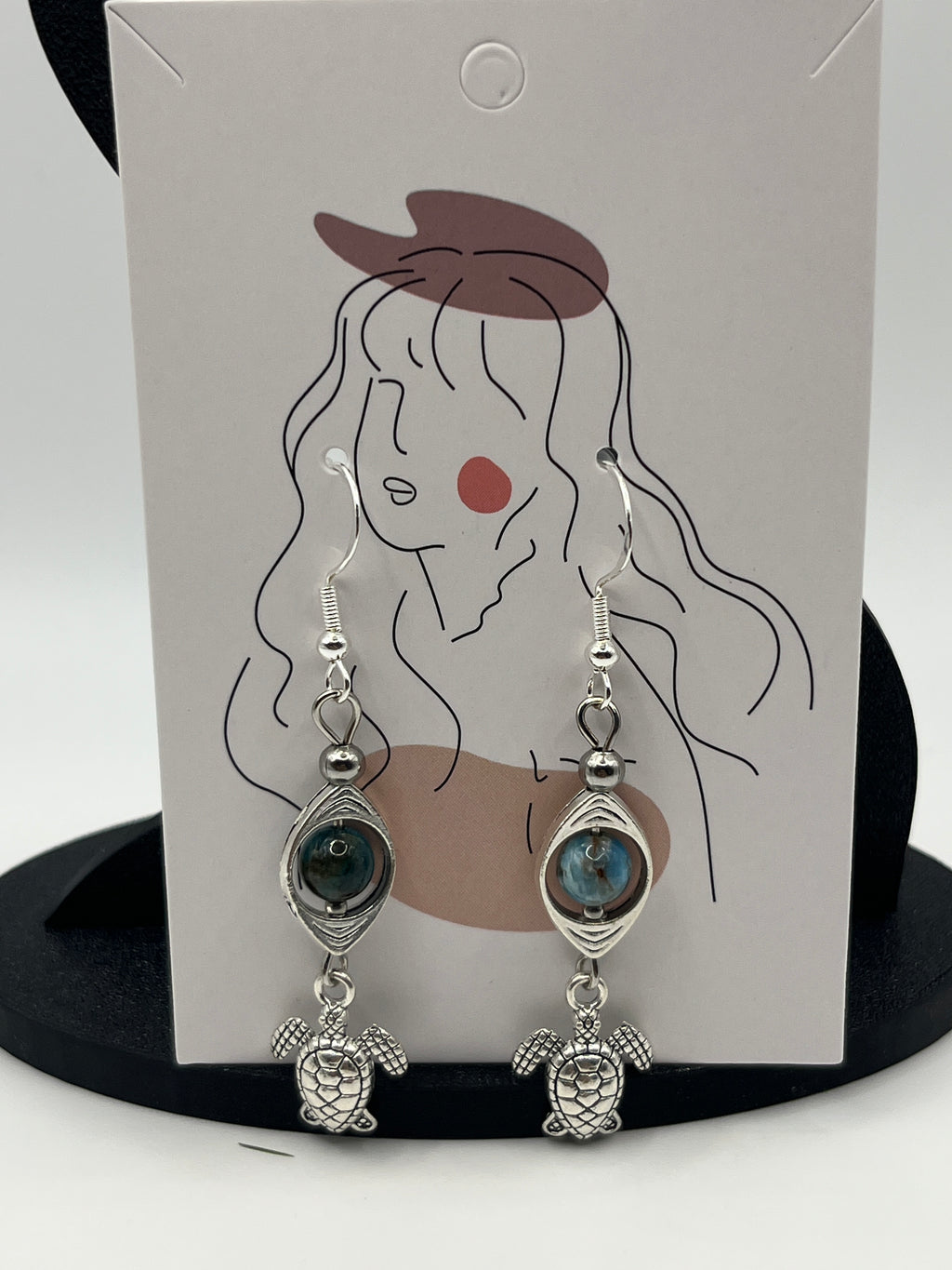 Boucles d'oreilles tortue/apatite