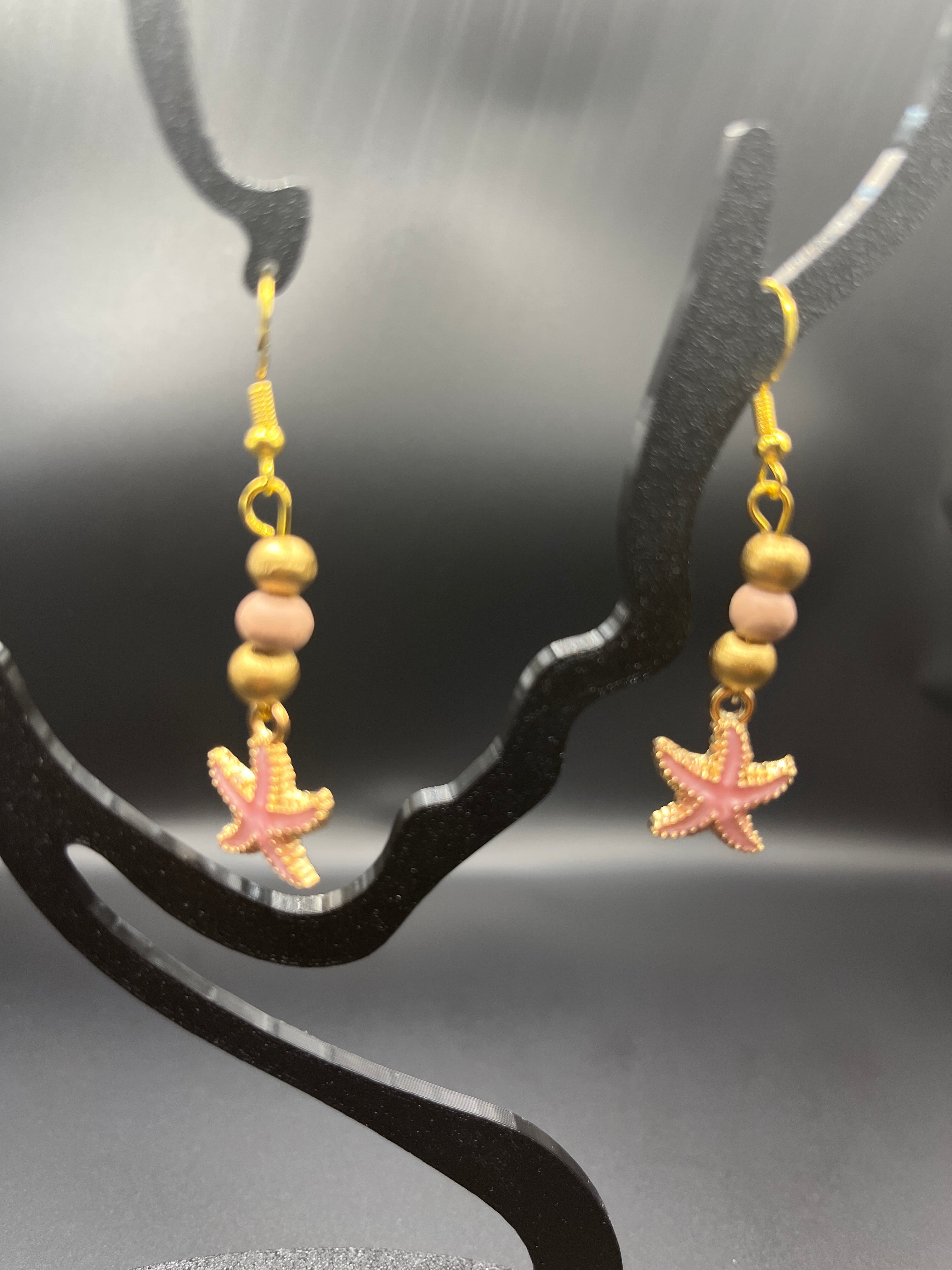 BO pendantes étoiles de mer roses