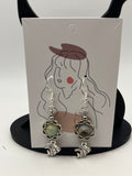 Boucles d'oreilles poissons/perle verte