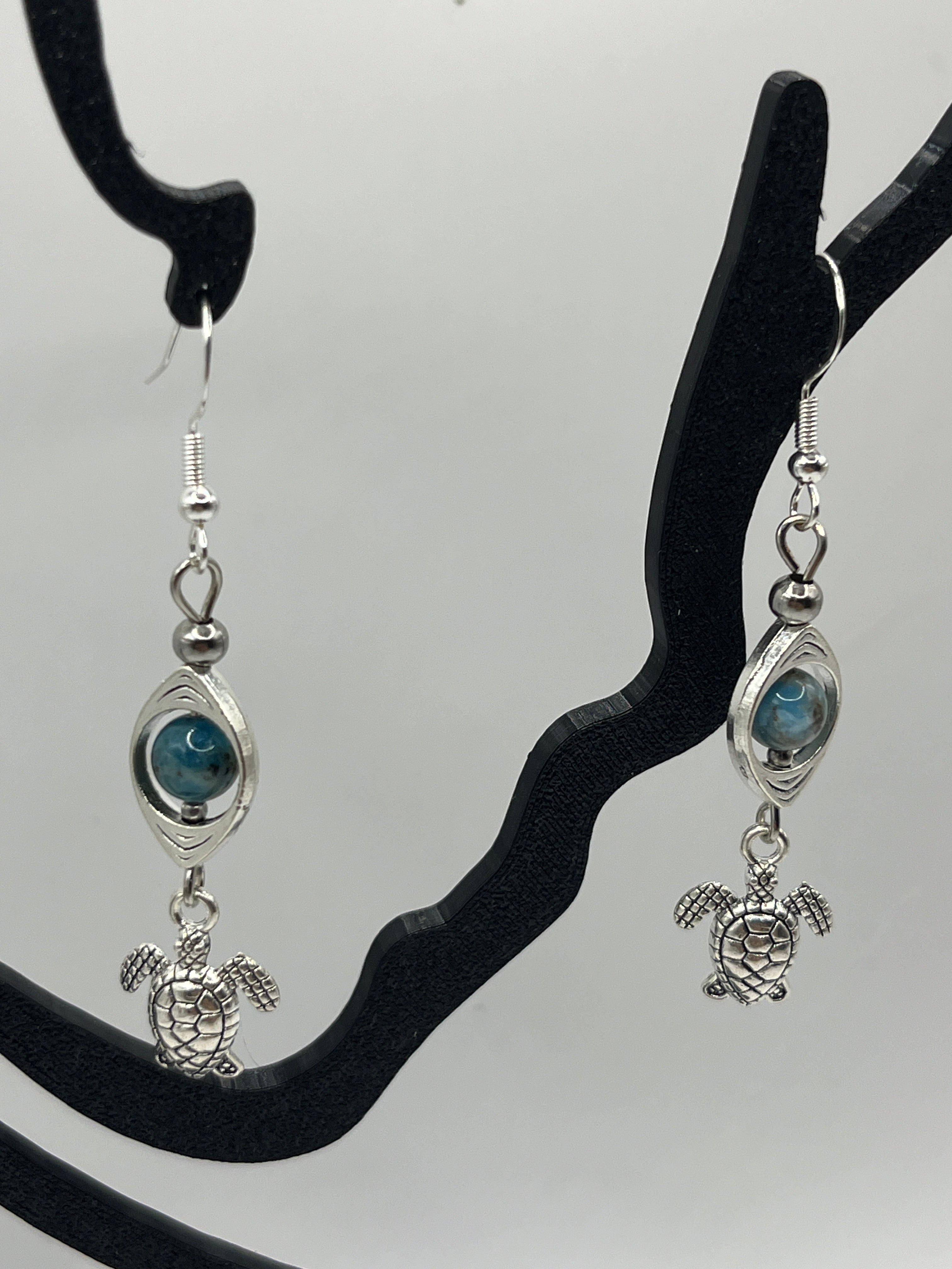 Boucles d'oreilles tortue/apatite