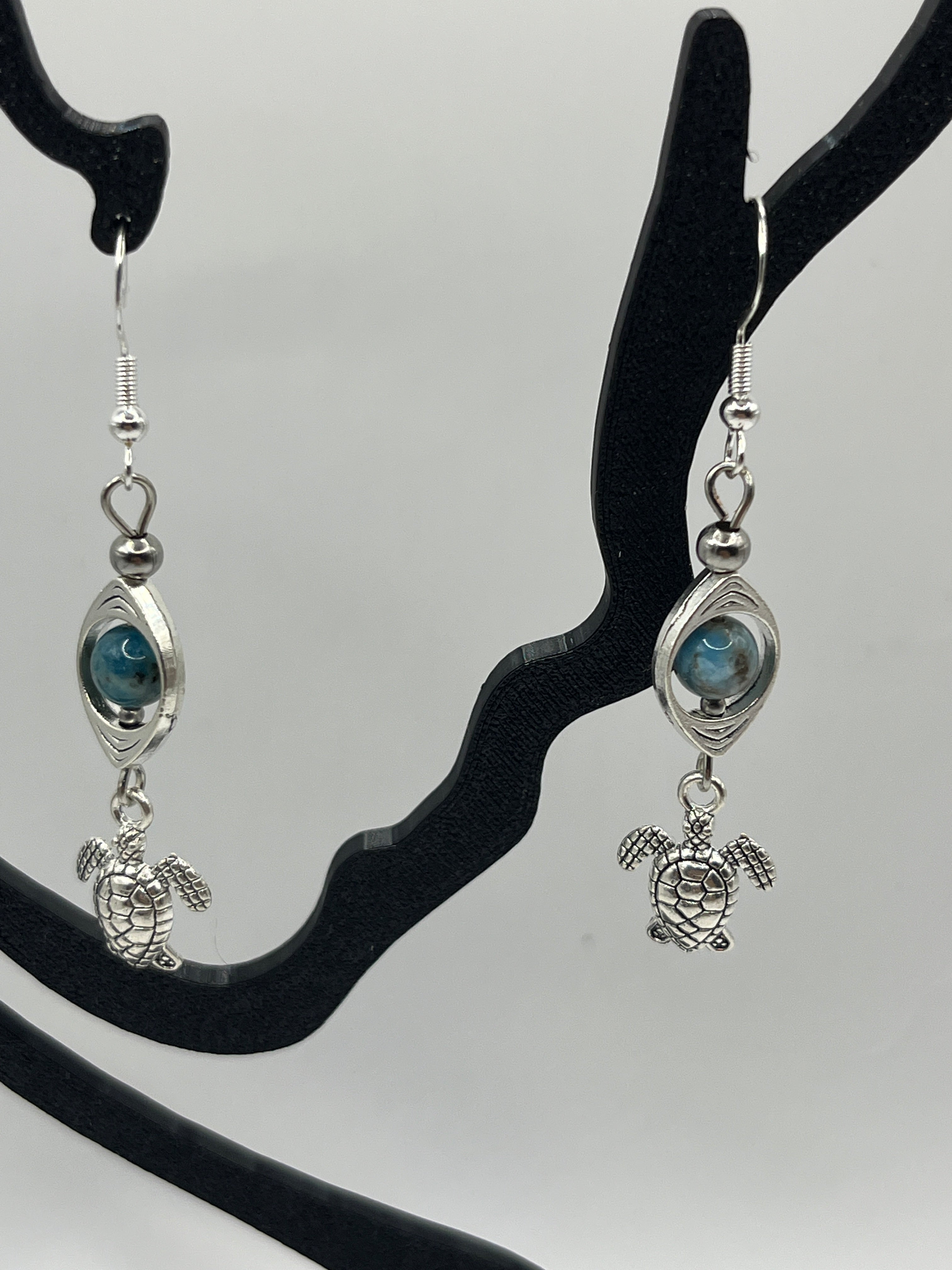 Boucles d'oreilles tortue/apatite