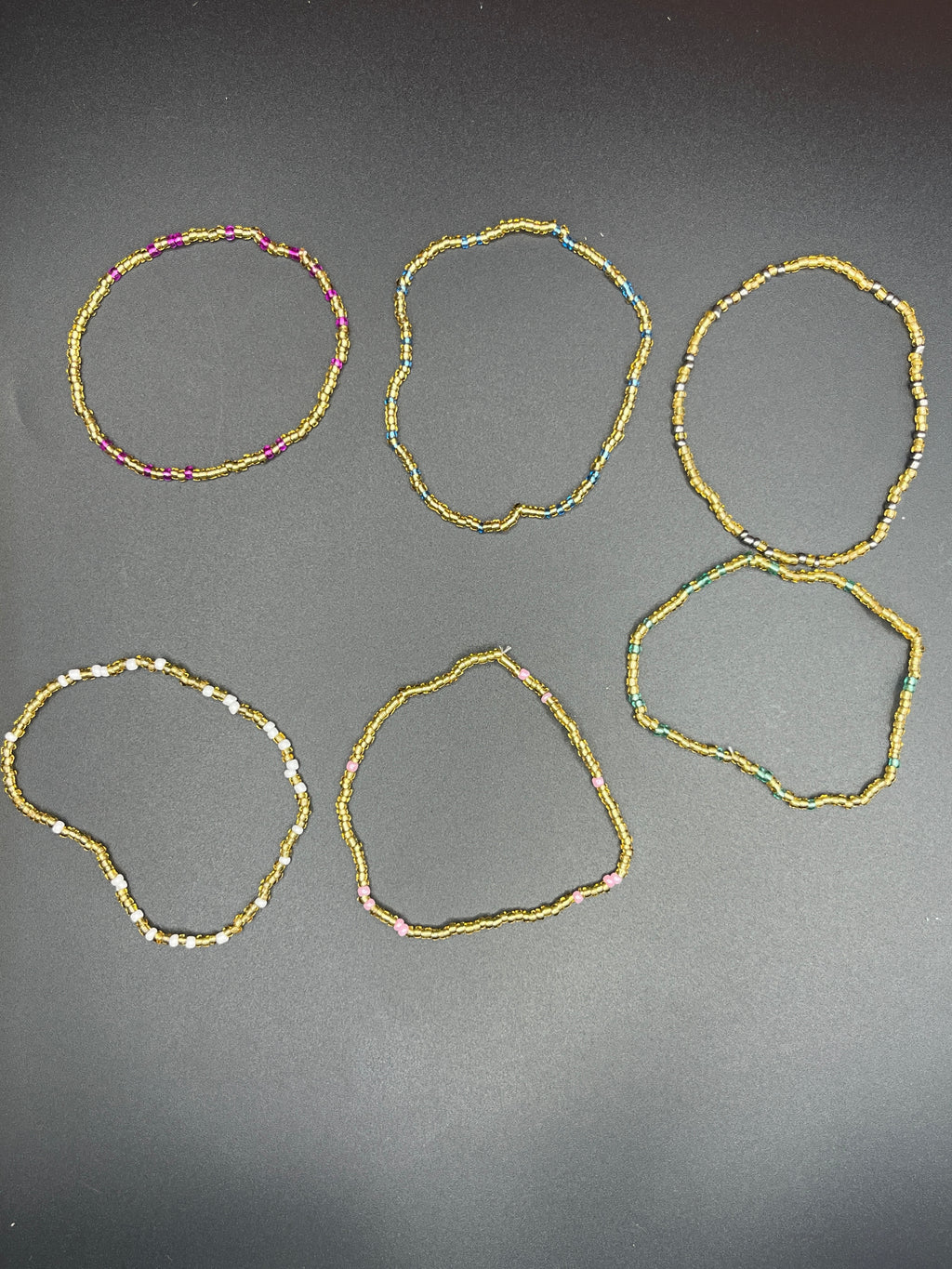 Lot de 6 bracelets en perles de rocaille