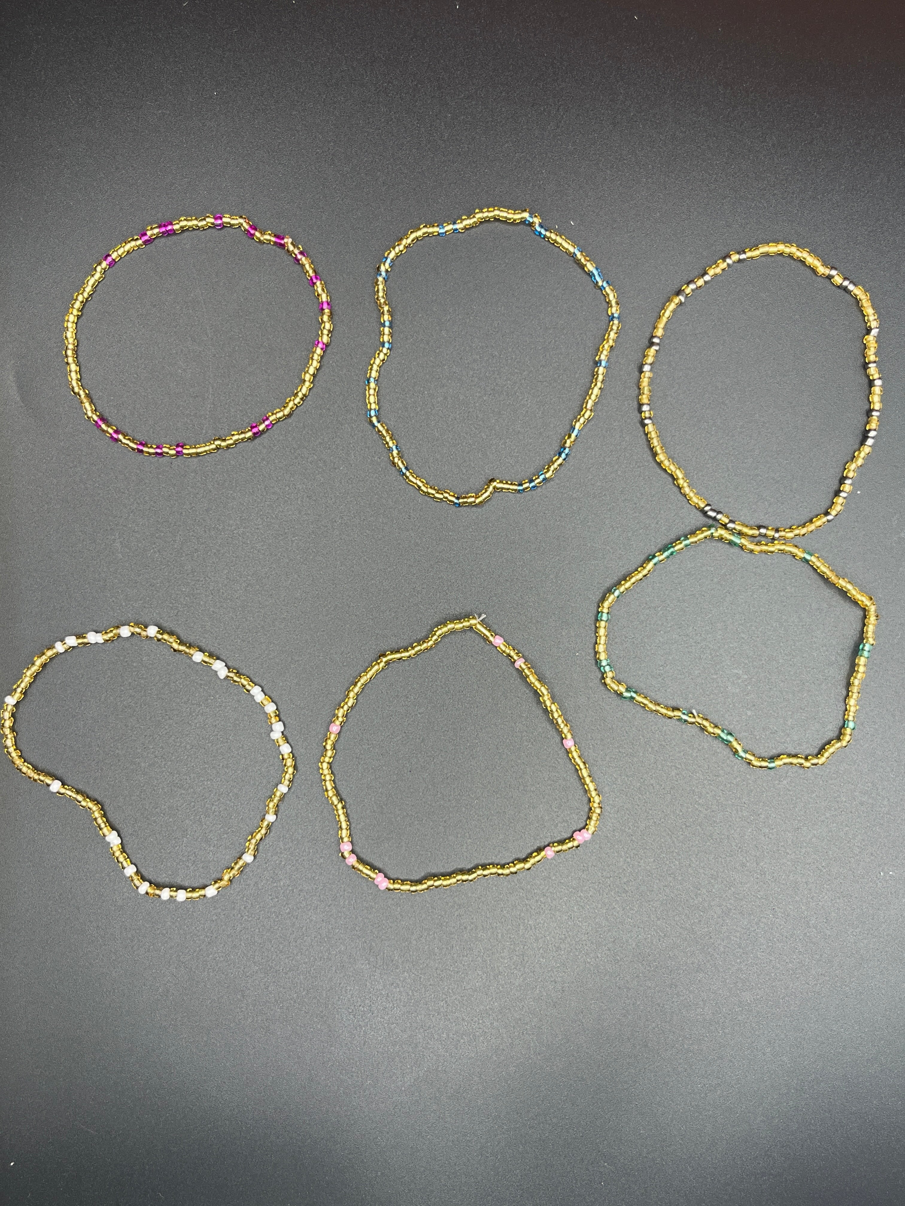 Lot de 6 bracelets en perles de rocaille