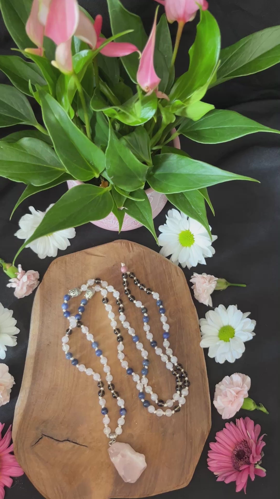 mâlâ 108 perles pour le lâcher prise en pierres naturelles semi-précieuses.